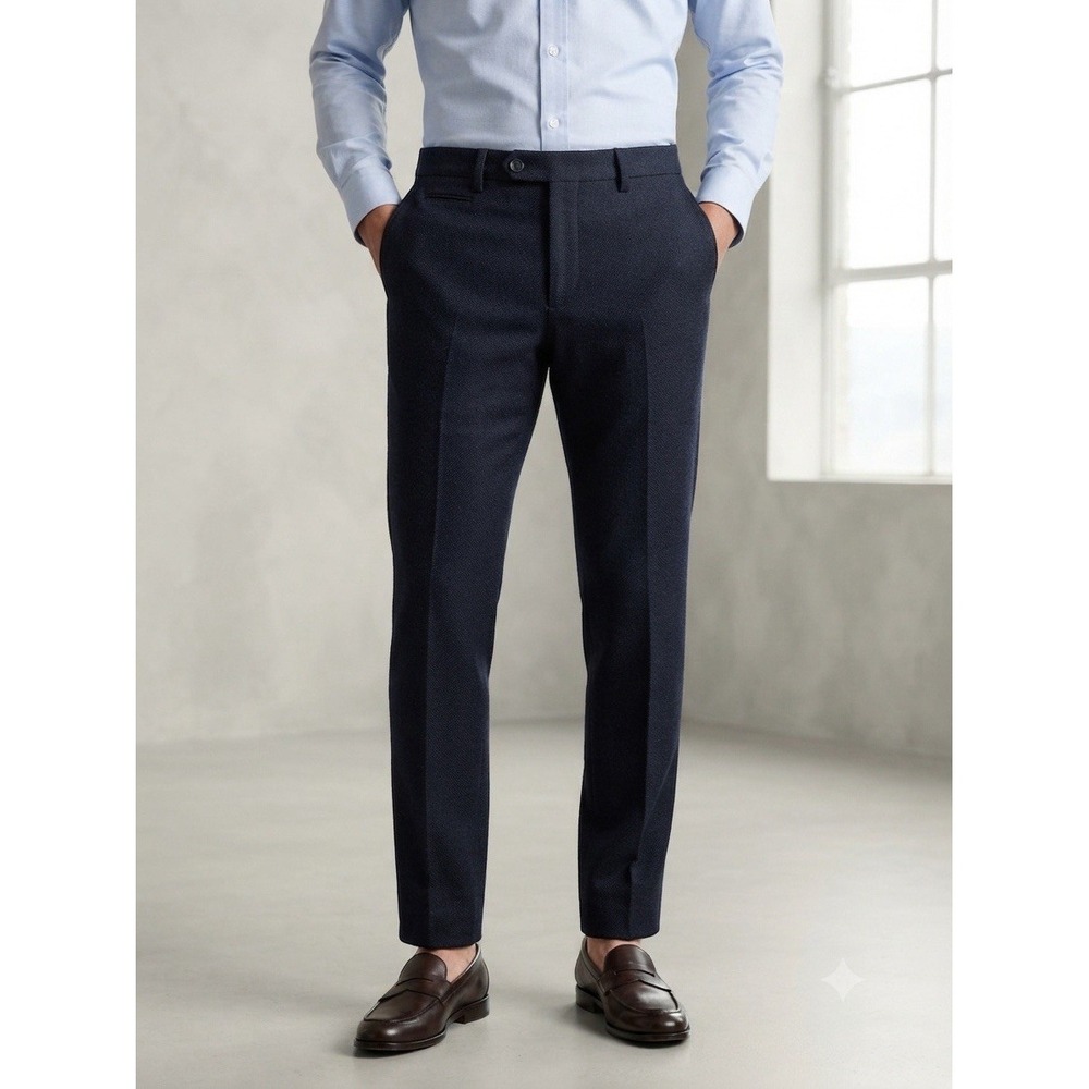 Banana Republic Black Dress Trousers Slim Fit Flat Front Tailored Pants SZ 31/30